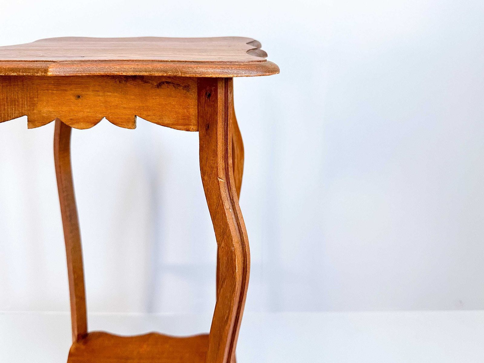 Vintage Wooden Side Table | Pedestal Plant Stand | Hall Or Accent Table photo vinterior