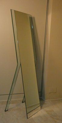 Vertical Mirror In Oblique Curved Glass By Massimo Morozzi For Fiam, 1980s photo 2050.0