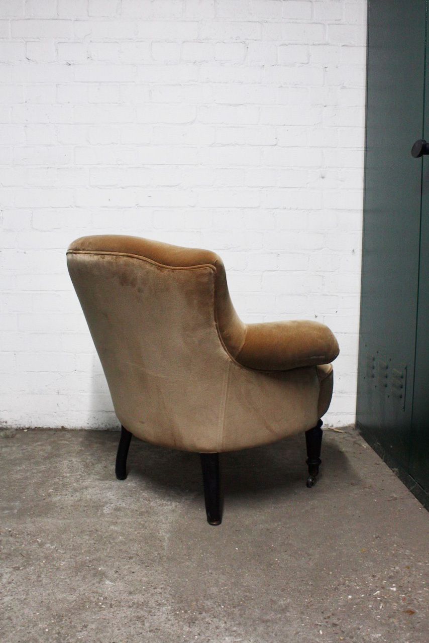An 18th Century Napoleonic Tub Chair In Mink Coloured Velvet photo buy