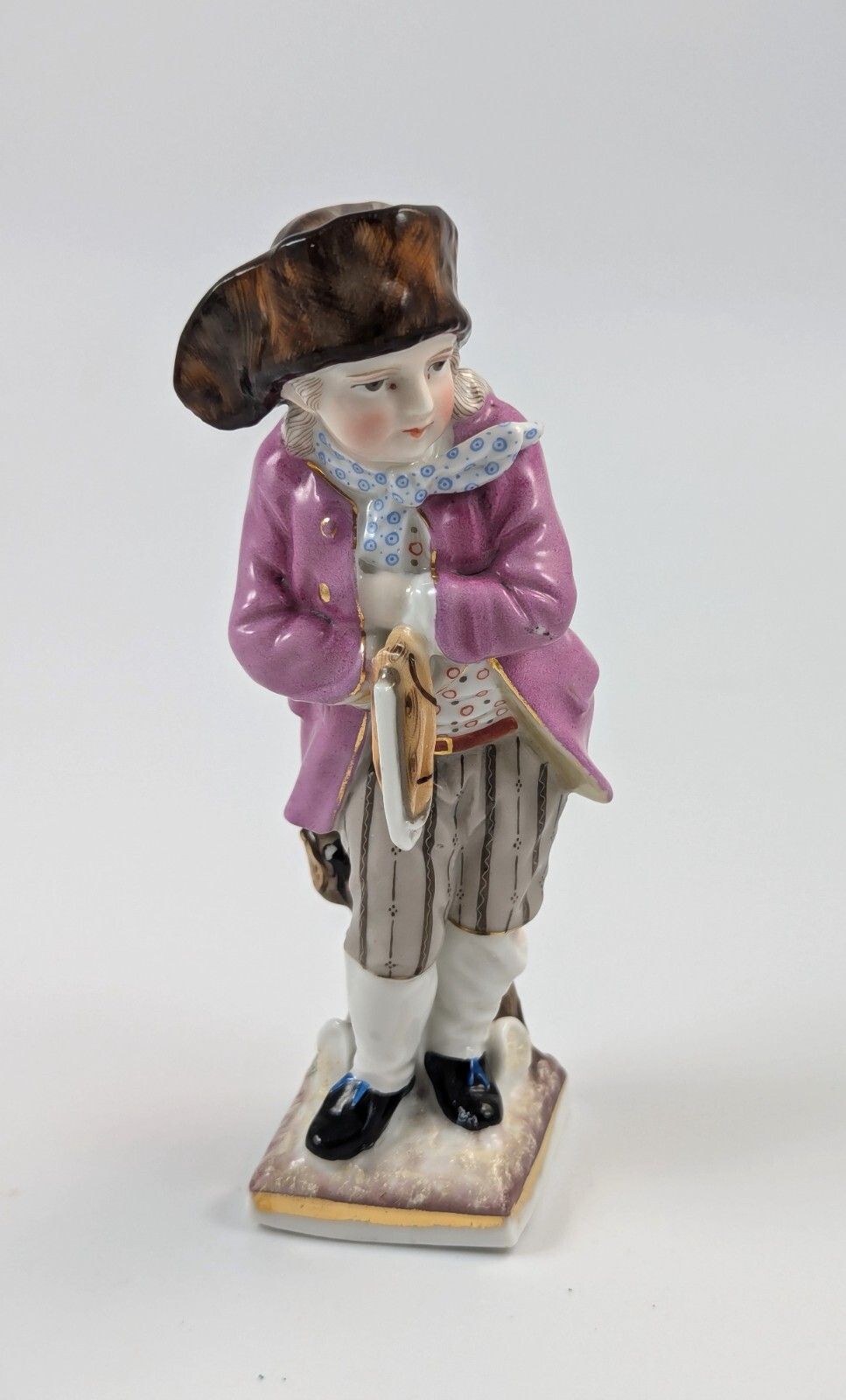Antique Sitzendorf Porcelain Figurine Of Skater With Skate, 1885. photo buy