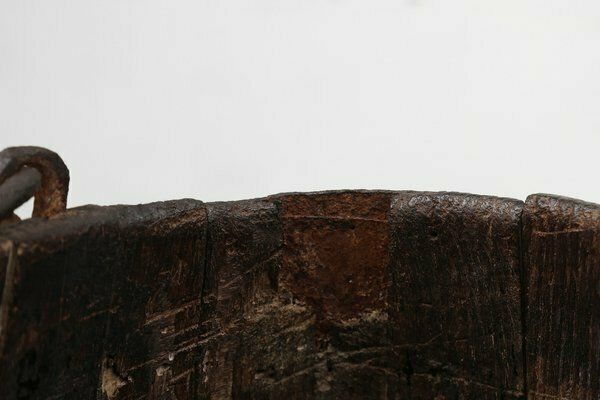 French Handmade Wooden Bucket, 15th Century photo vinterior