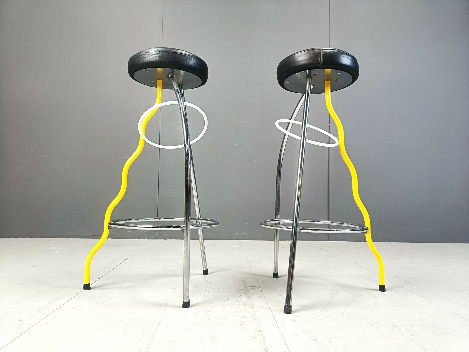 Pair Of Duplex Stools By Javier Mariscal For Bd 1980's Memphis photo furniture