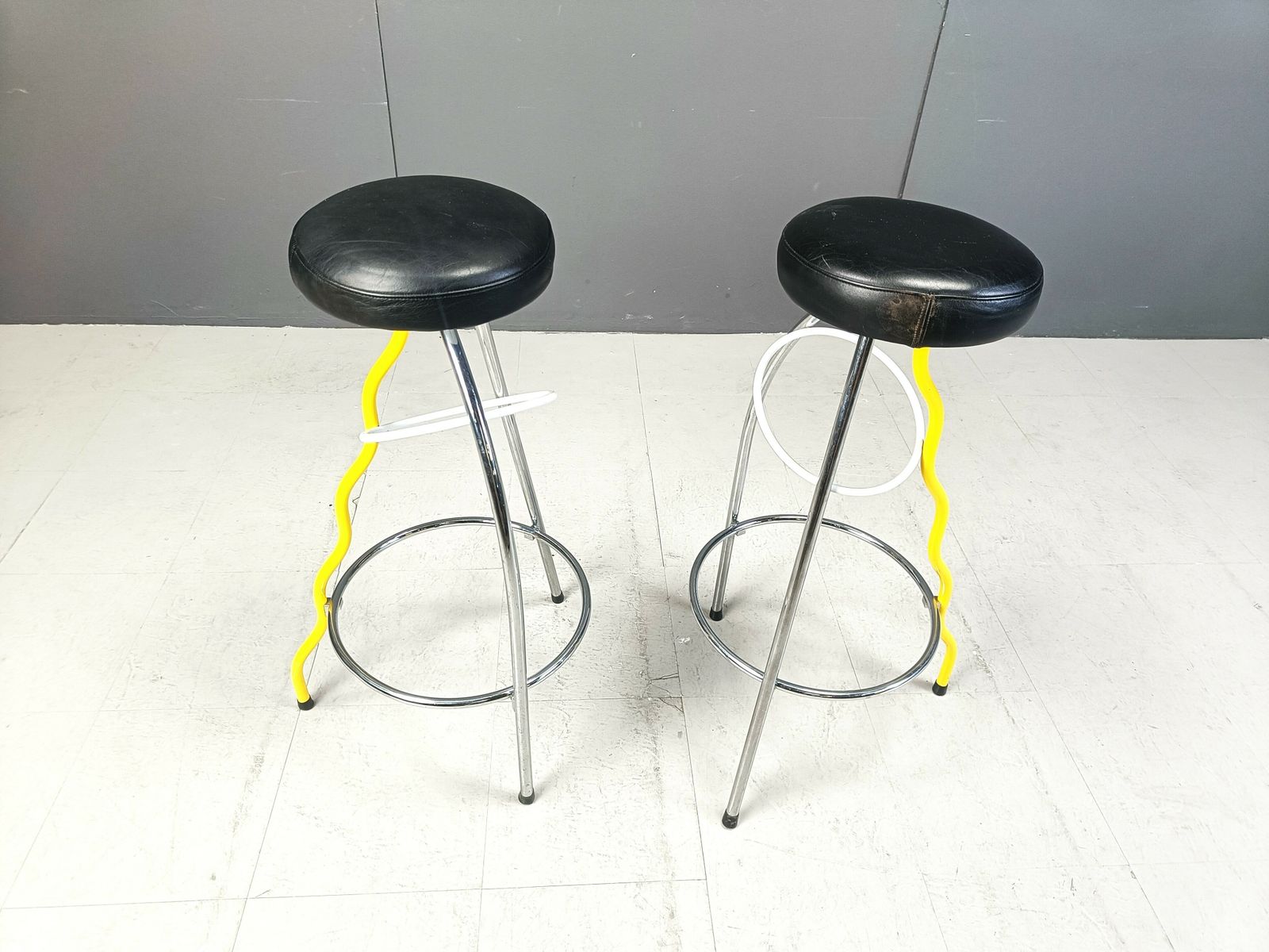 Pair Of Duplex Stools By Javier Mariscal For Bd 1980's Memphis photo Furniture