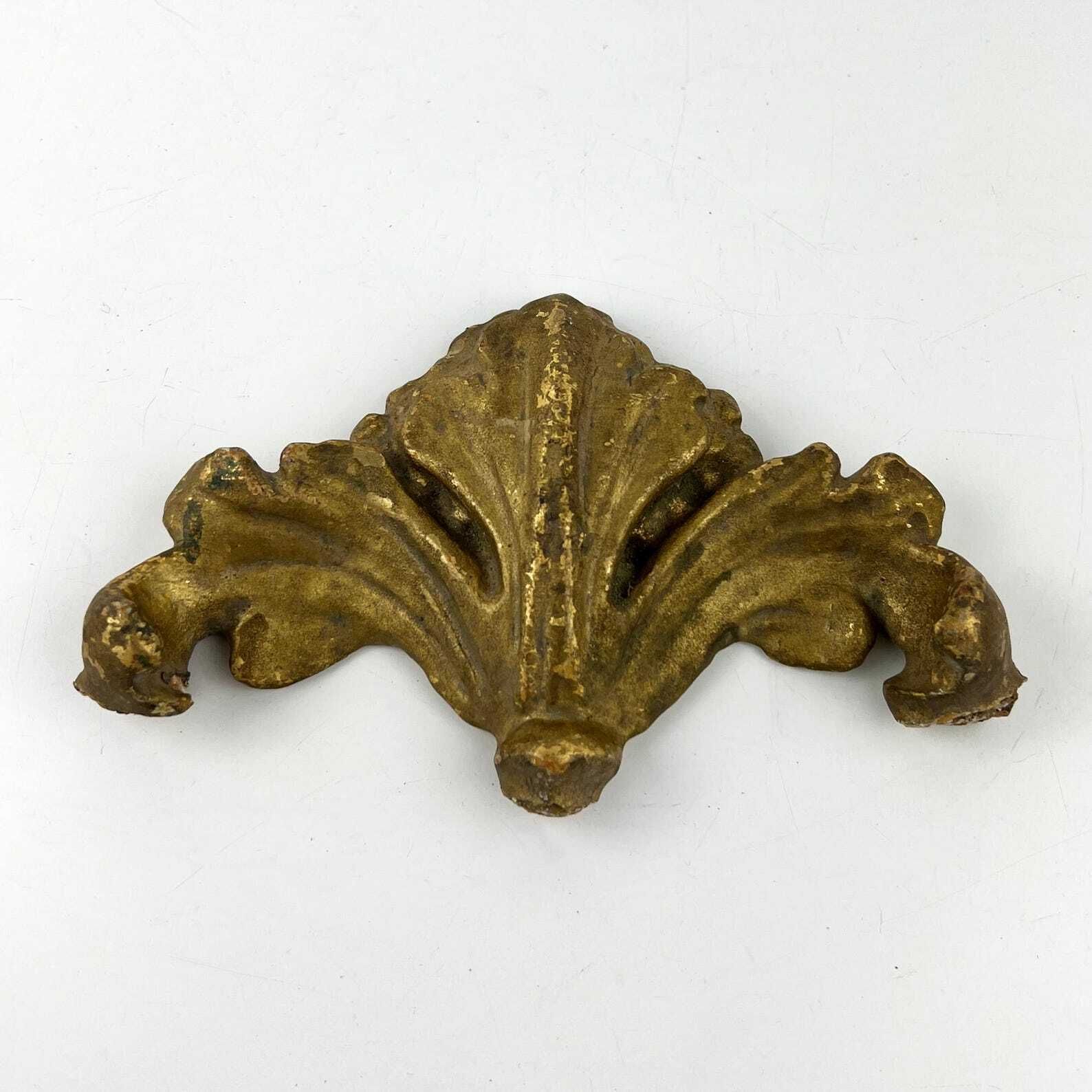 Small Antique Gilt Wood Carving Fragment, Architectural Salvage photo furniture