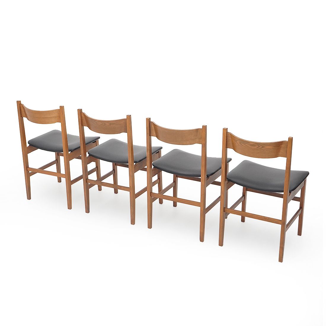 4 Wooden Chairs With Padded Seat, 1950s photo 560.0