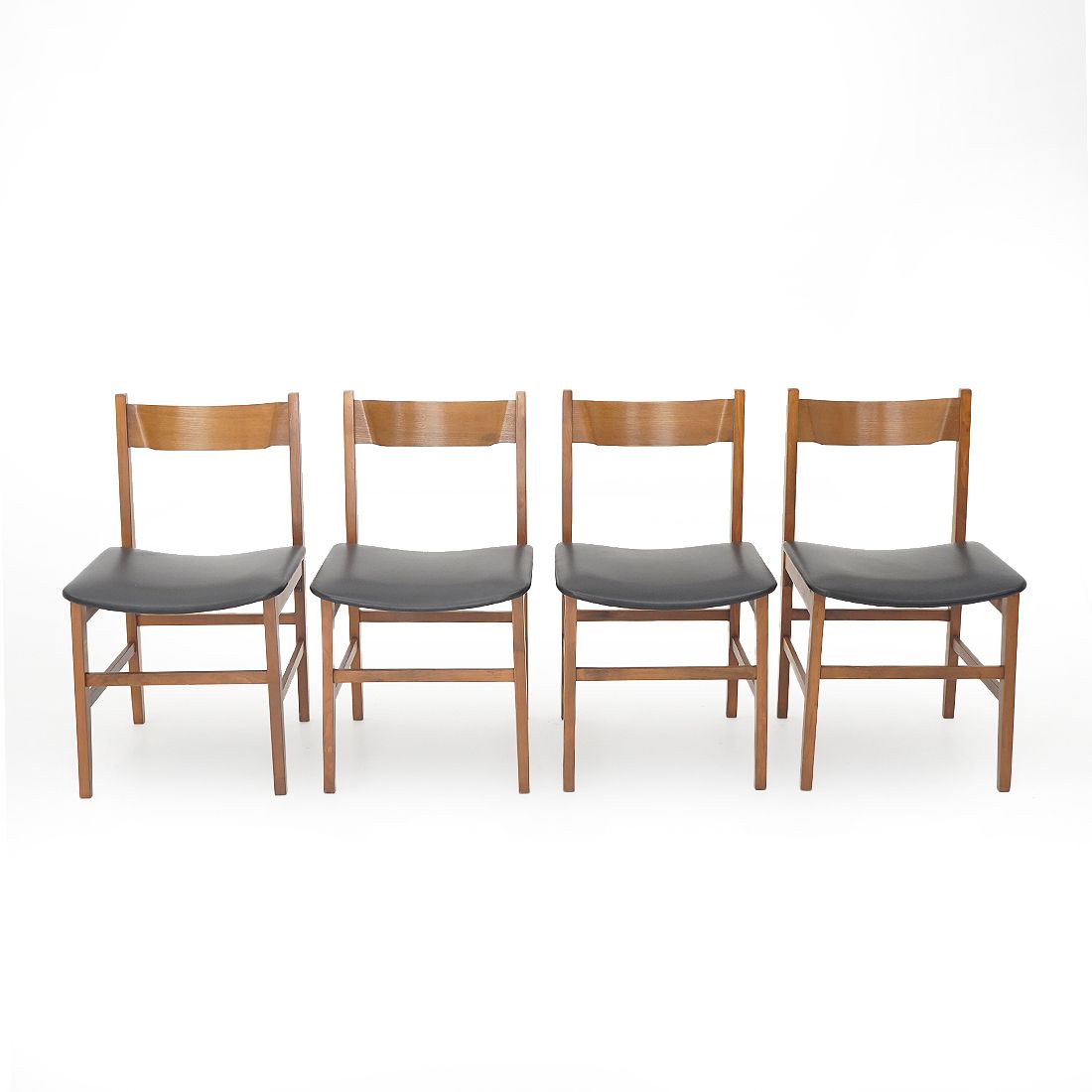 4 Wooden Chairs With Padded Seat, 1950s photo furniture