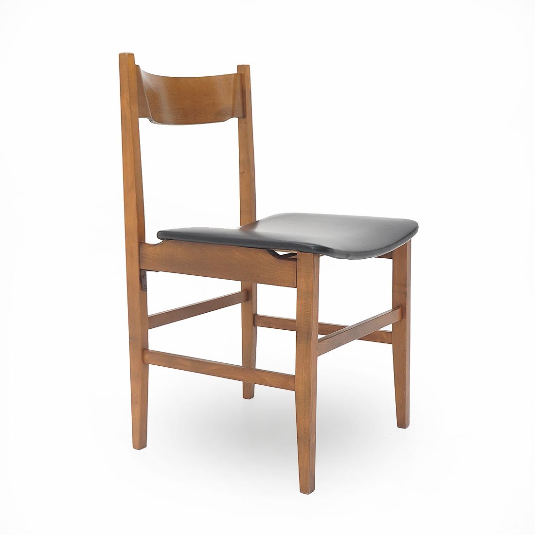 4 Wooden Chairs With Padded Seat, 1950s photo buy
