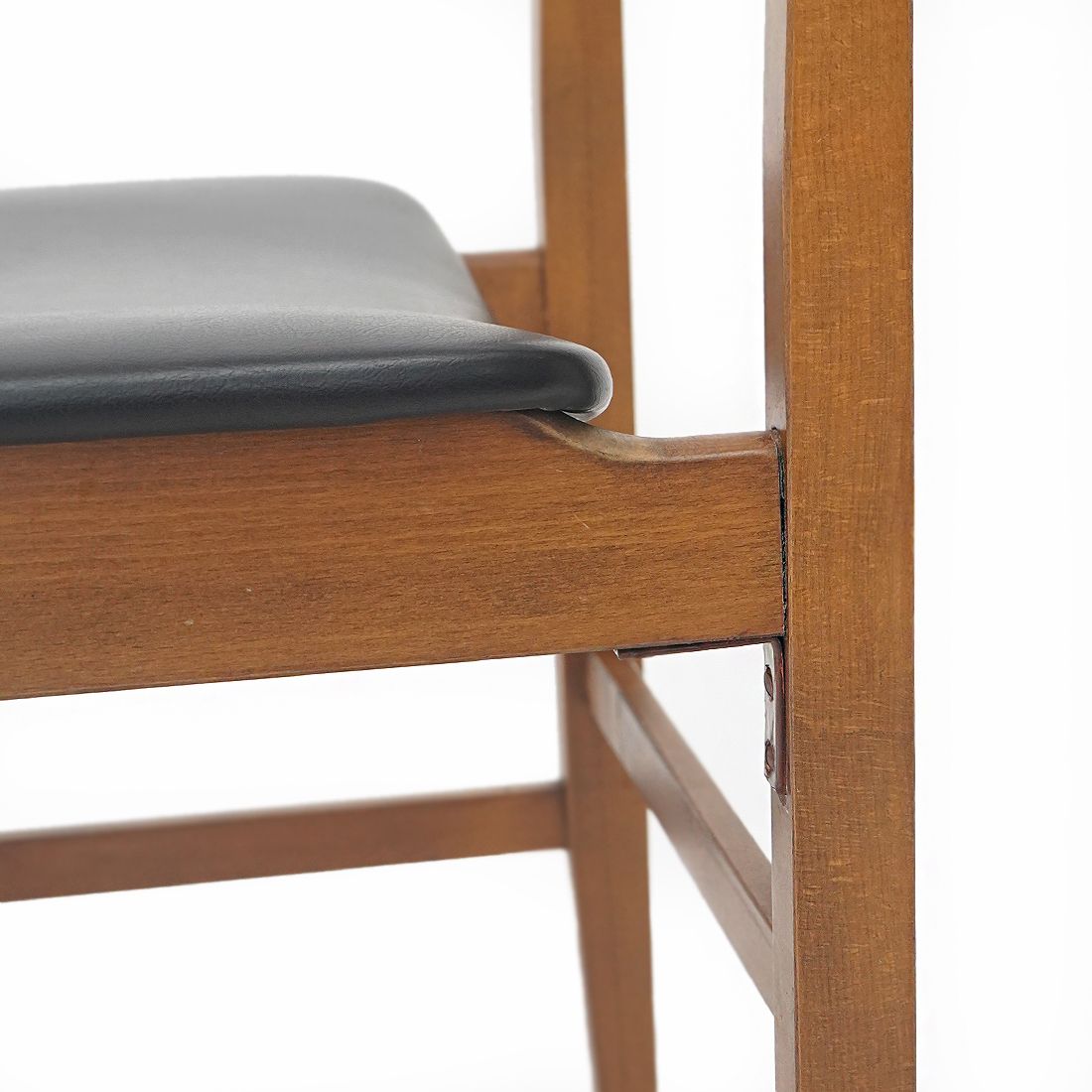 Furniture 4 Wooden Chairs With Padded Seat, 1950s photo