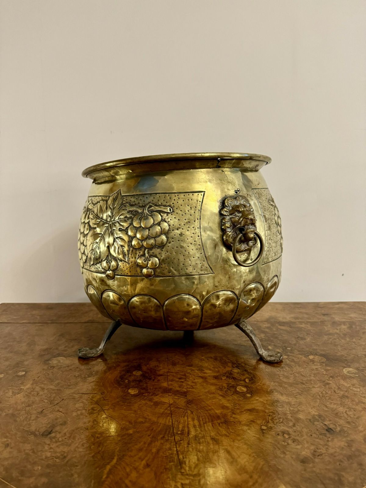 Quality Antique Brass Jardiniere photo furniture