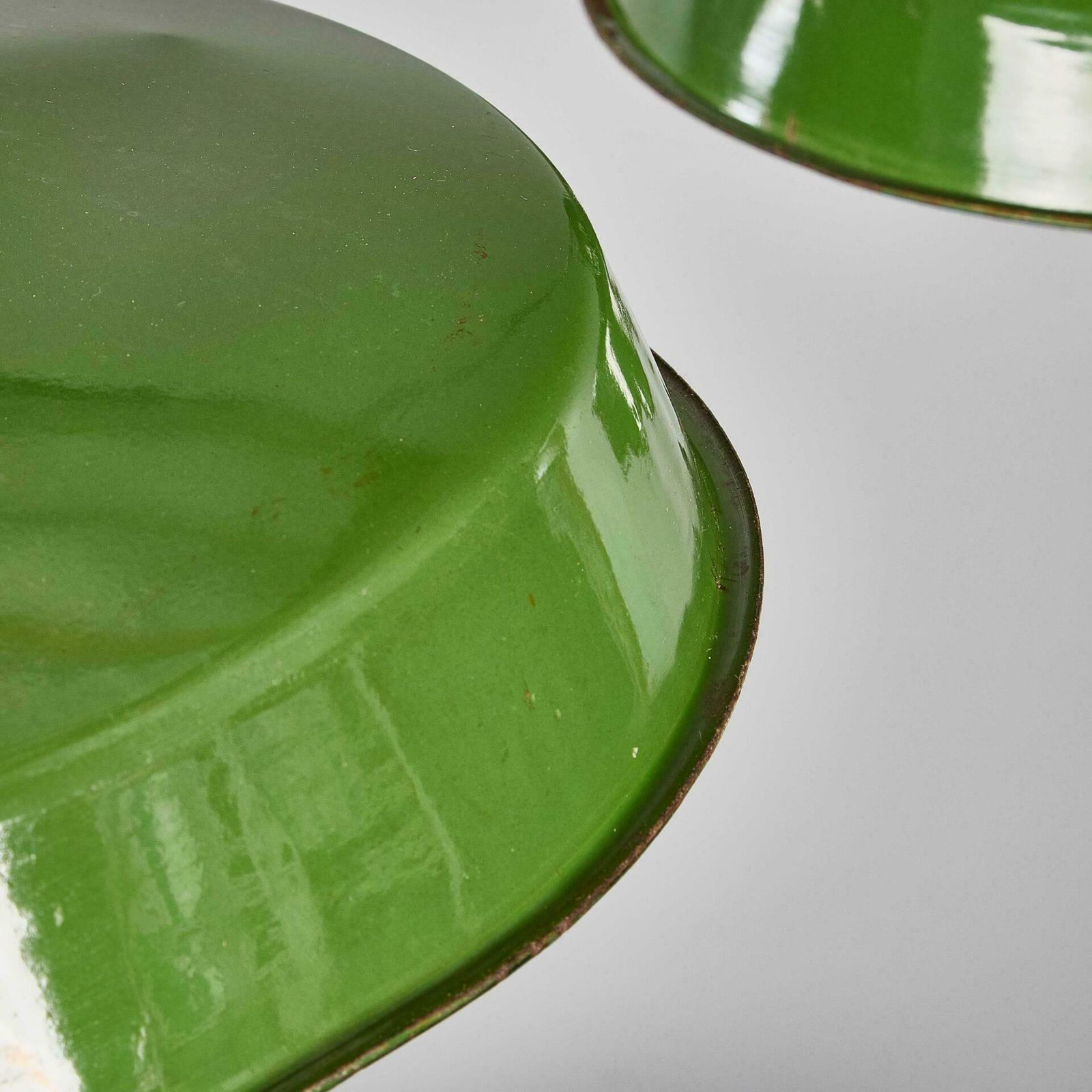 1960's Industrial Green Enamel Pendant Lamps photo vinterior