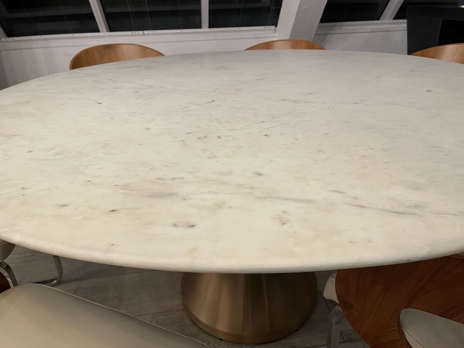 Gorgeous Westelm “Silhouette” Marble Dining Table (Online Price 2,349),M photo furniture