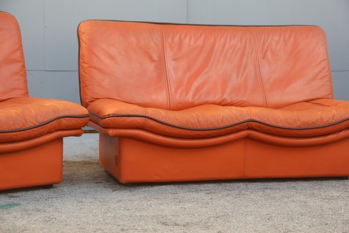Living Room Seat Italian Design 1980s Leather Particular Form Lev&Lev Production Mod. Gabbiano photo furniture