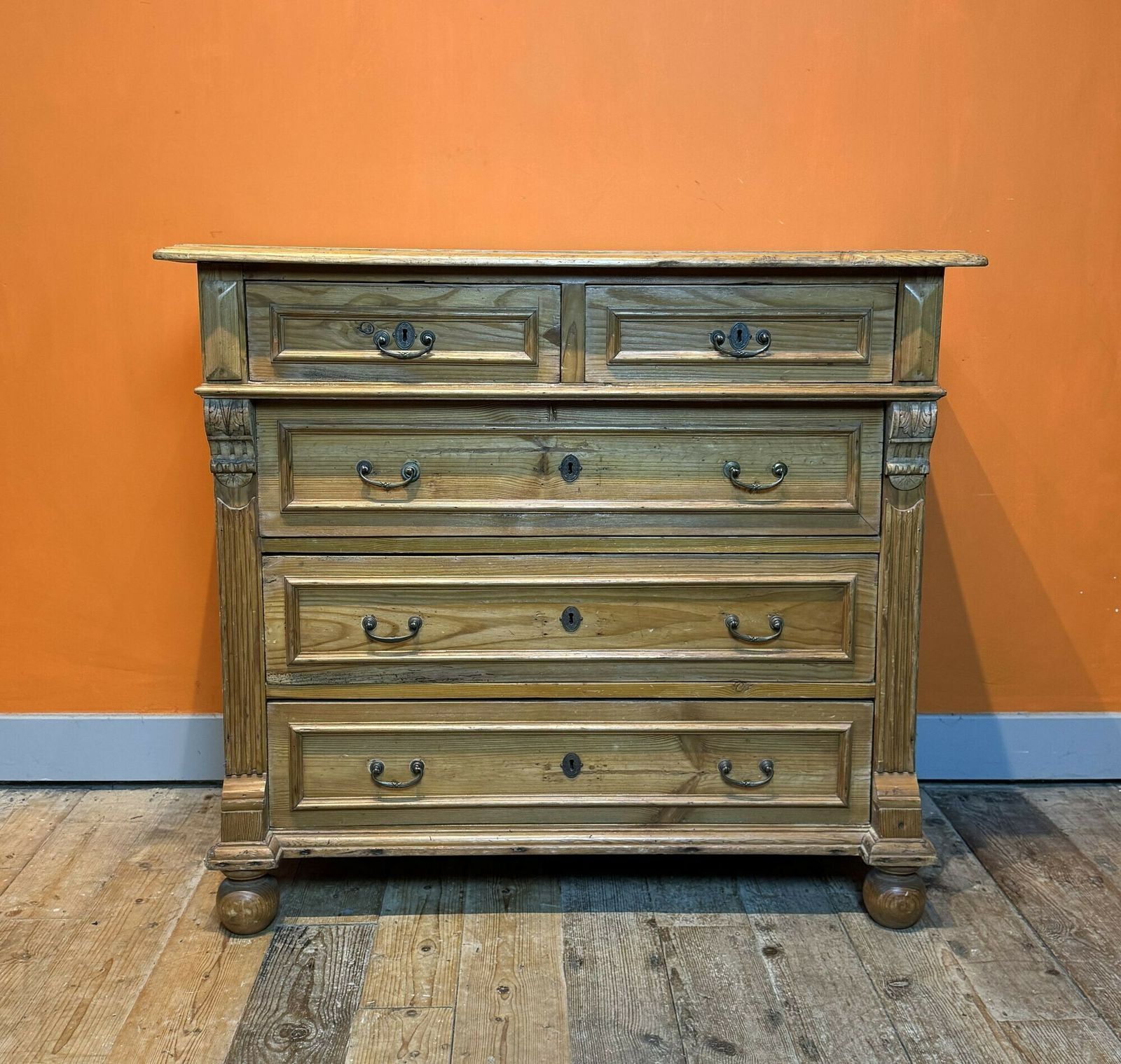 Antique North European Pine Chest Of Drawers photo furniture