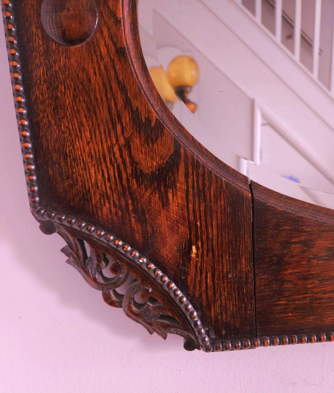 Outstanding, Large, Antique Arts & Crafts, Bevelled Mirror Dating From 1890's photo vinterior