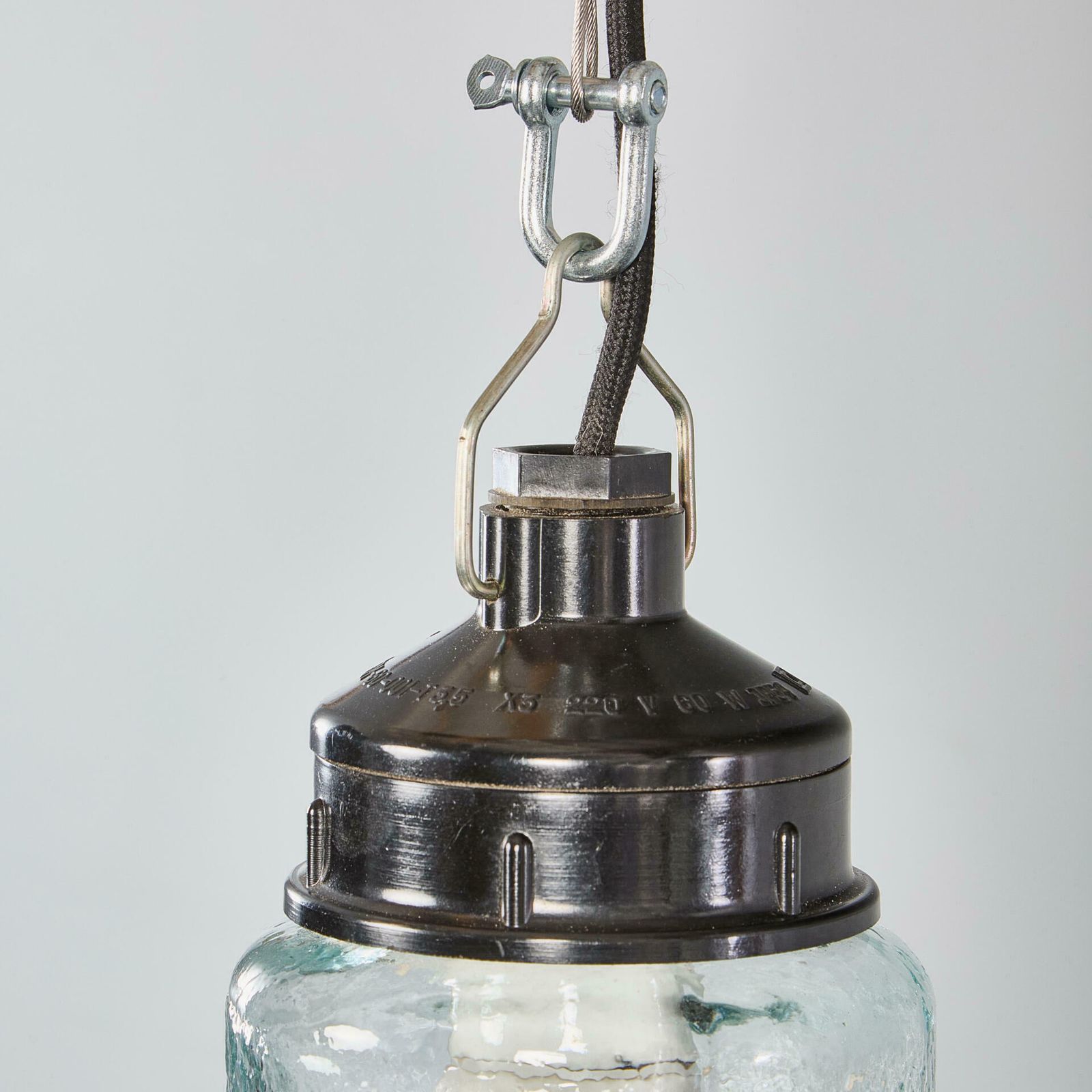 1950’s New Old Stock Clear Mottled Cylinder Pendant Lamps – Unique Pair photo 330.0