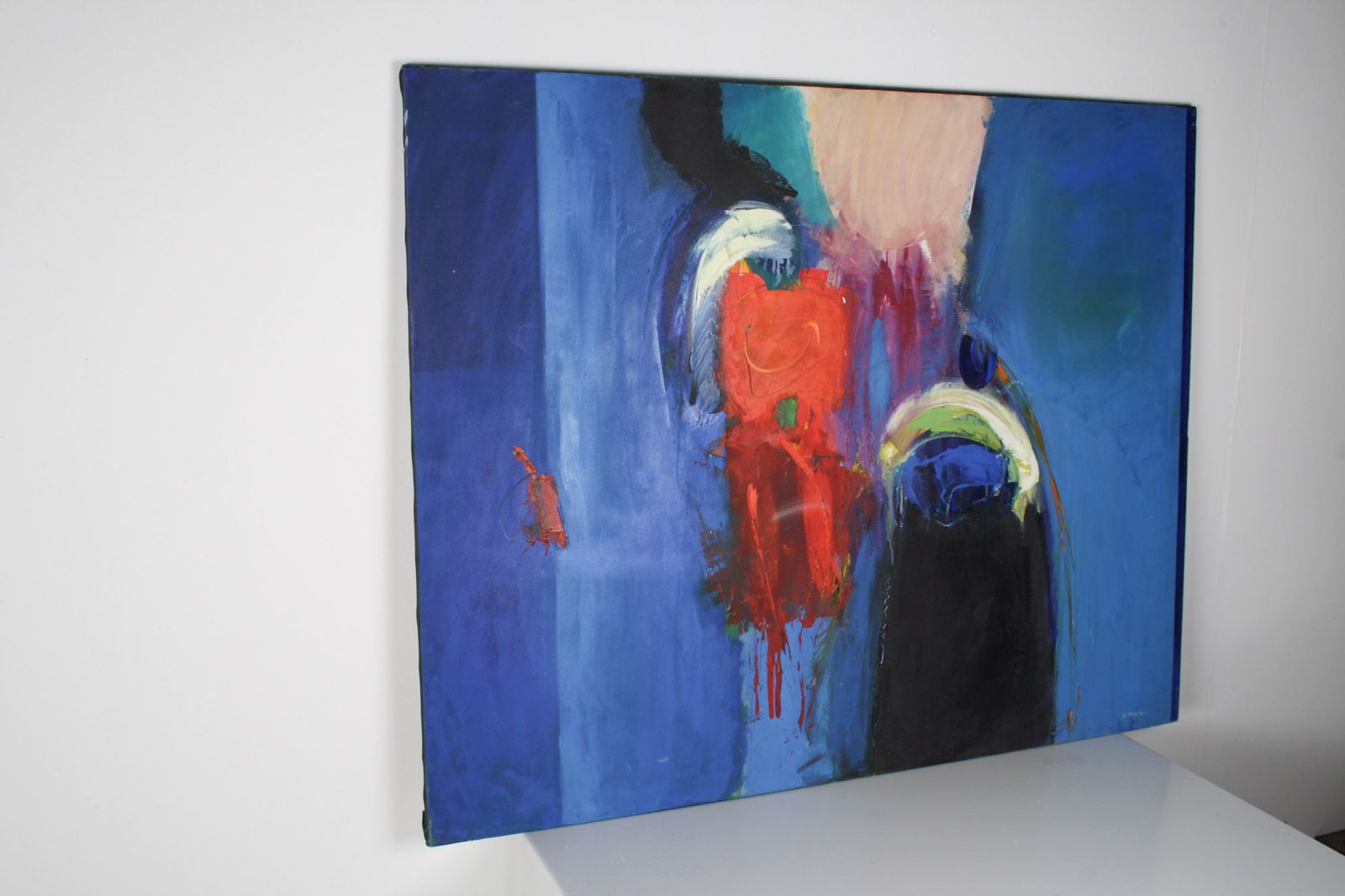 photo furniture A Large Abstract Oil On Canvas Painting By Robert K Mckellar (1945 2009)