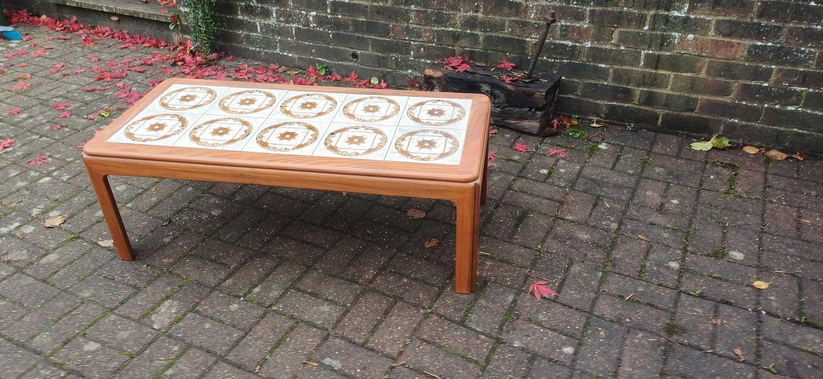 Large 10 Tile Vintage Retro Danish 70s Teak Coffee Table – Vgc, Robust And Stylish photo furniture