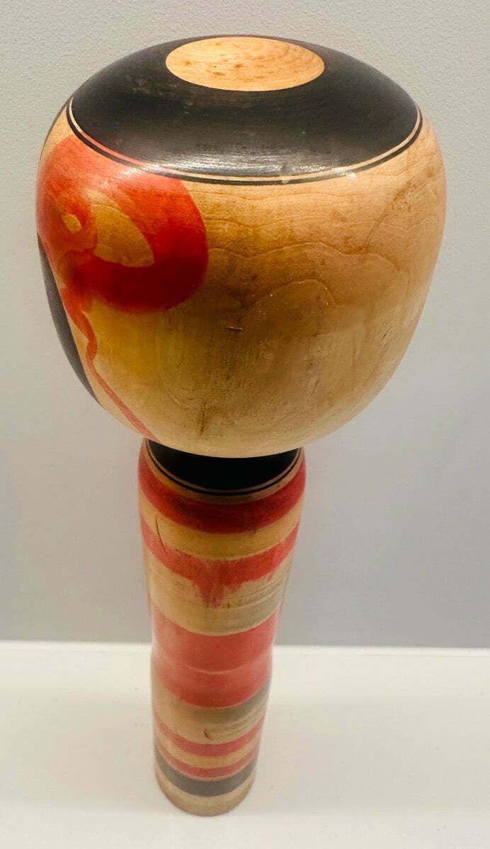 Home Decor Vintage Striped Japanese Traditional Kokeshi Doll   Yajirou Kei photo