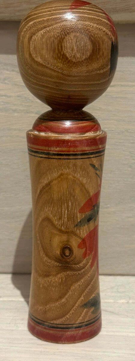 Home Decor Small Vintage Grained Japanese Traditional Kokeshi Doll photo