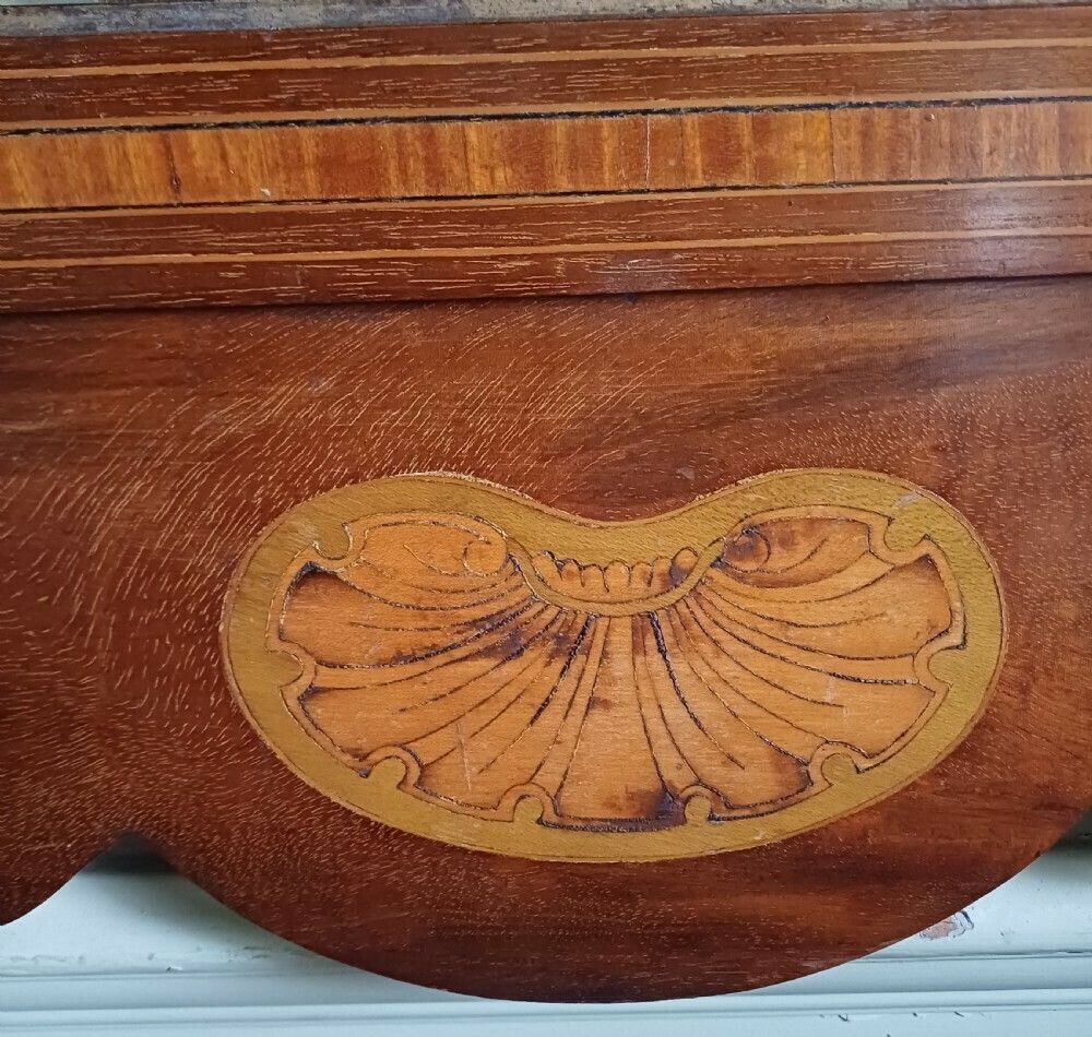 Mahogany Inlaid Fret Wall Mirror Edwardian photo 305.0