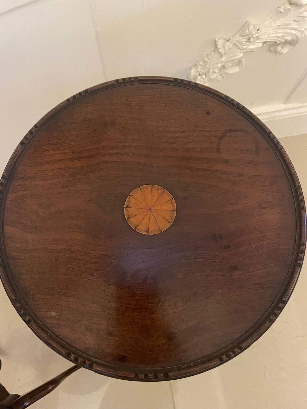 Furniture Near Pair Of Antique Early 20th Century Quality Mahogany Inlaid Side Tables photo