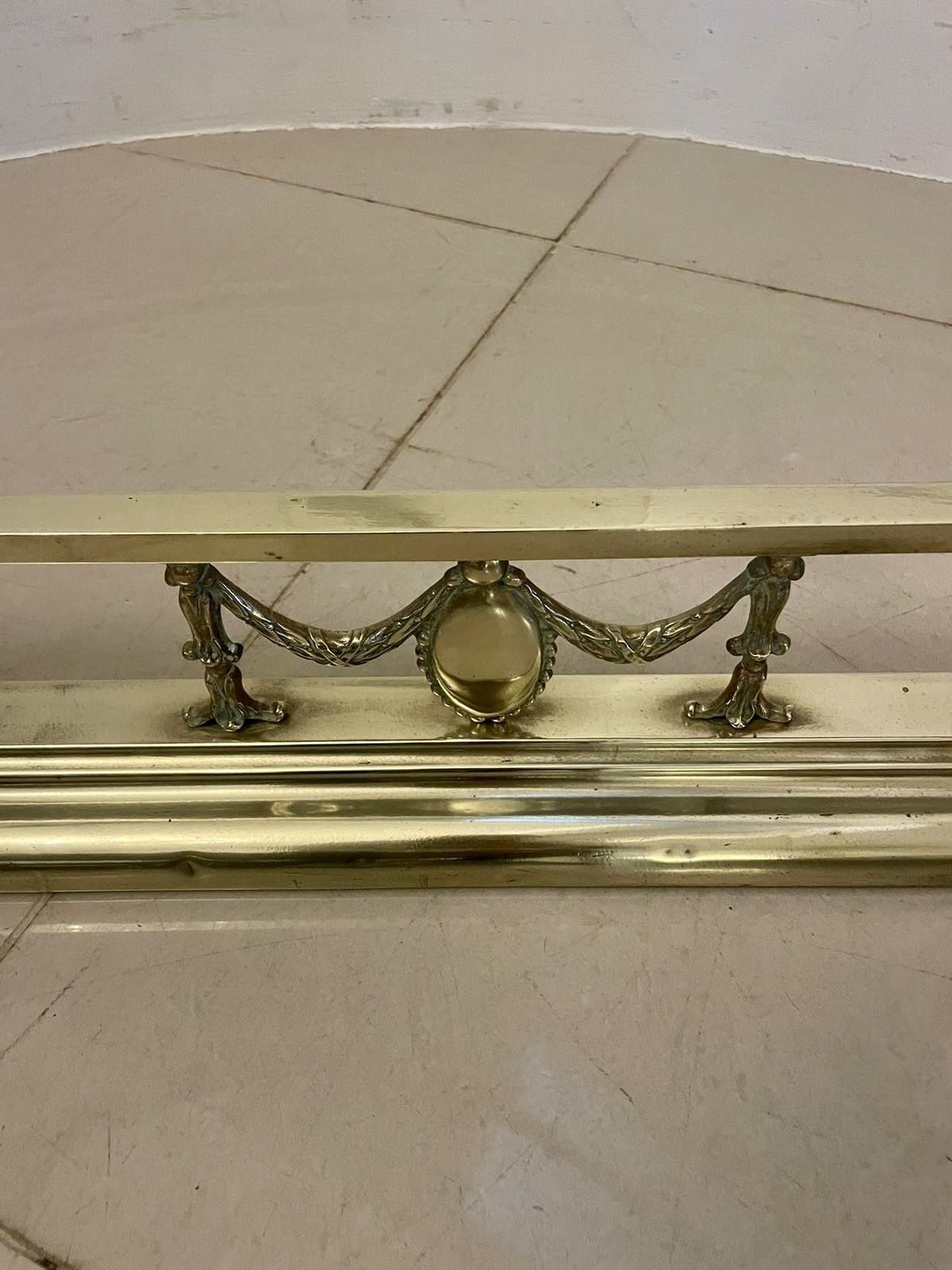Antique 19th Century Quality Ornate Brass Fender photo furniture