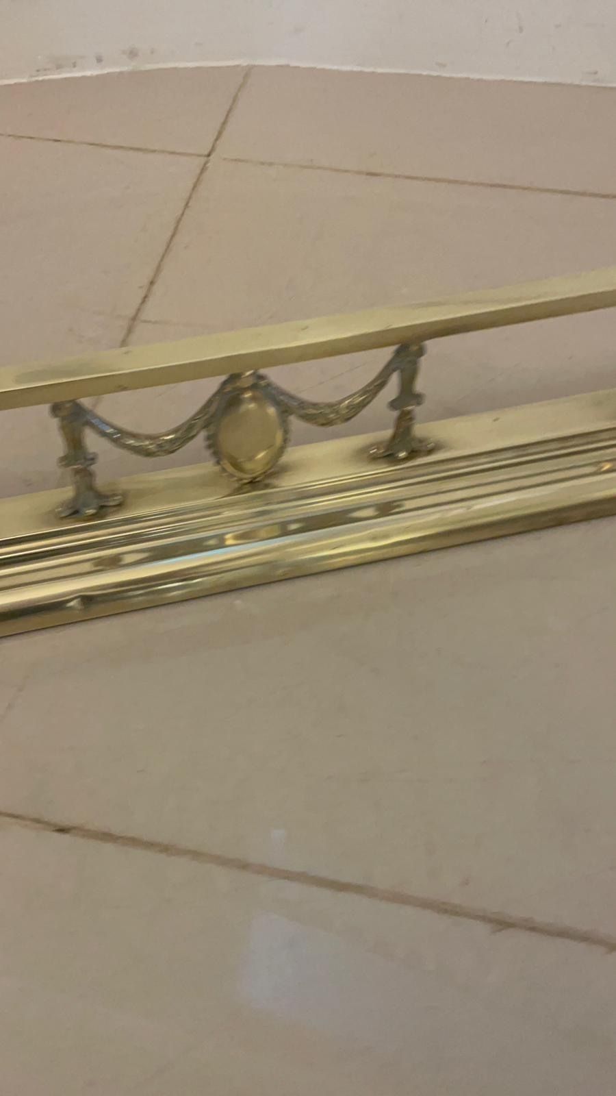 Antique 19th Century Quality Ornate Brass Fender photo Home Fixtures
