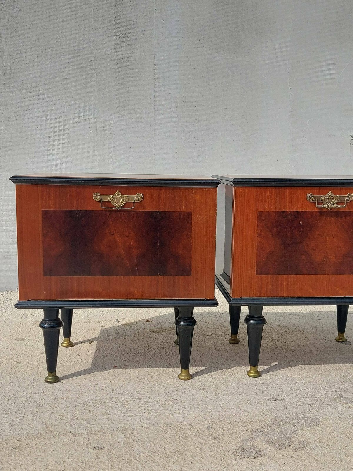 Retro Modern Nightstands/Retro Polished Night Tables/Pair/Mcm/Mid Century Nightstands/Vintage Bedside Tables/Vintage Night Tables/70's photo vintage