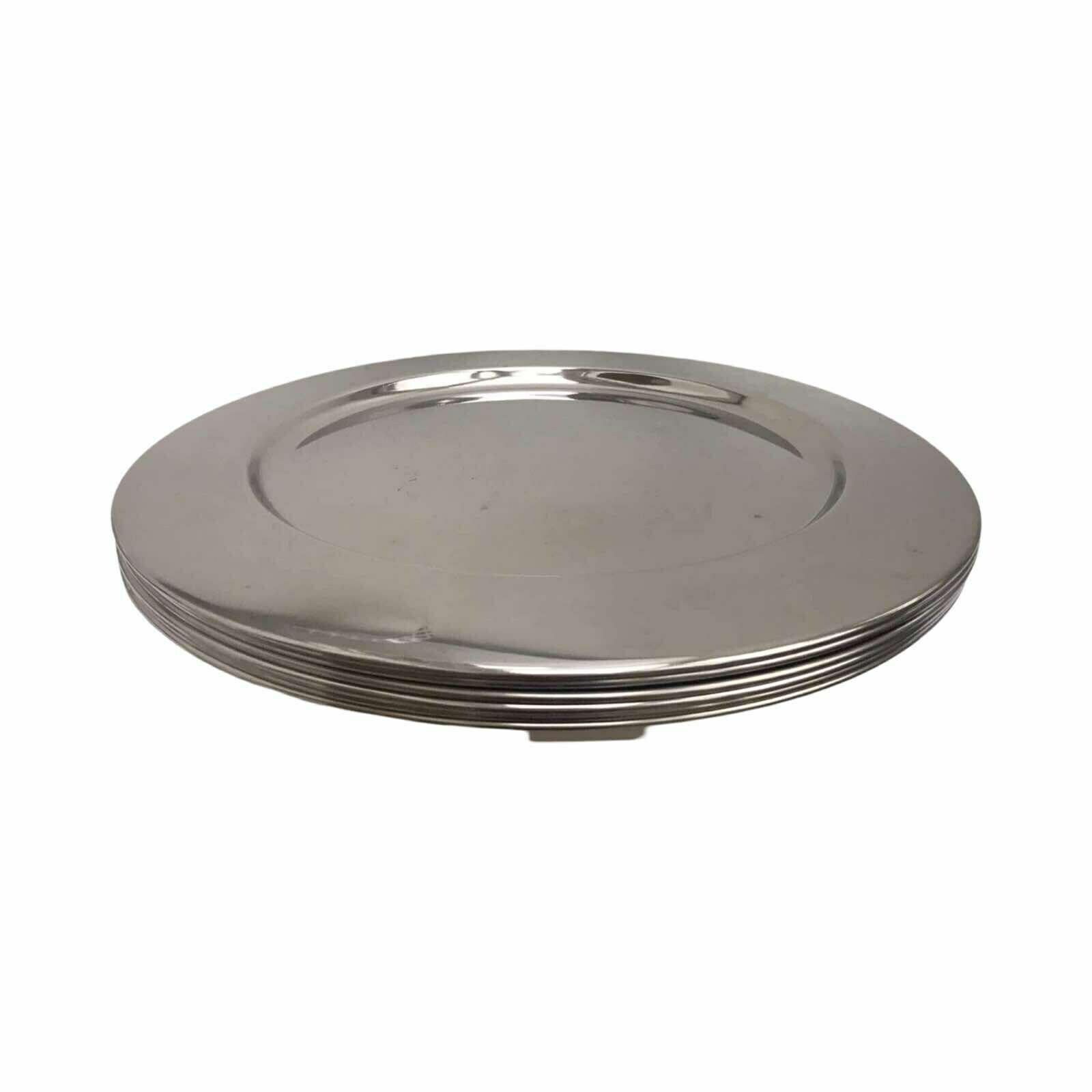 Chargers Metal Set 6 Under Plates Mid Century Italian Gift Wedding Dinner Sous Plat Set Octogonal Brandani Formal Dinner Holyday Table photo furniture