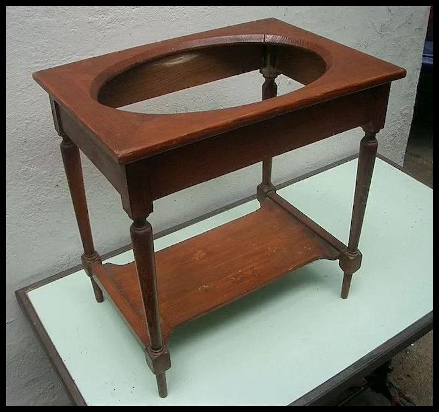Turn Of The 19/20th Century New Born Baby's Ceramic/Wood Washstand From Eastern France photo vinterior