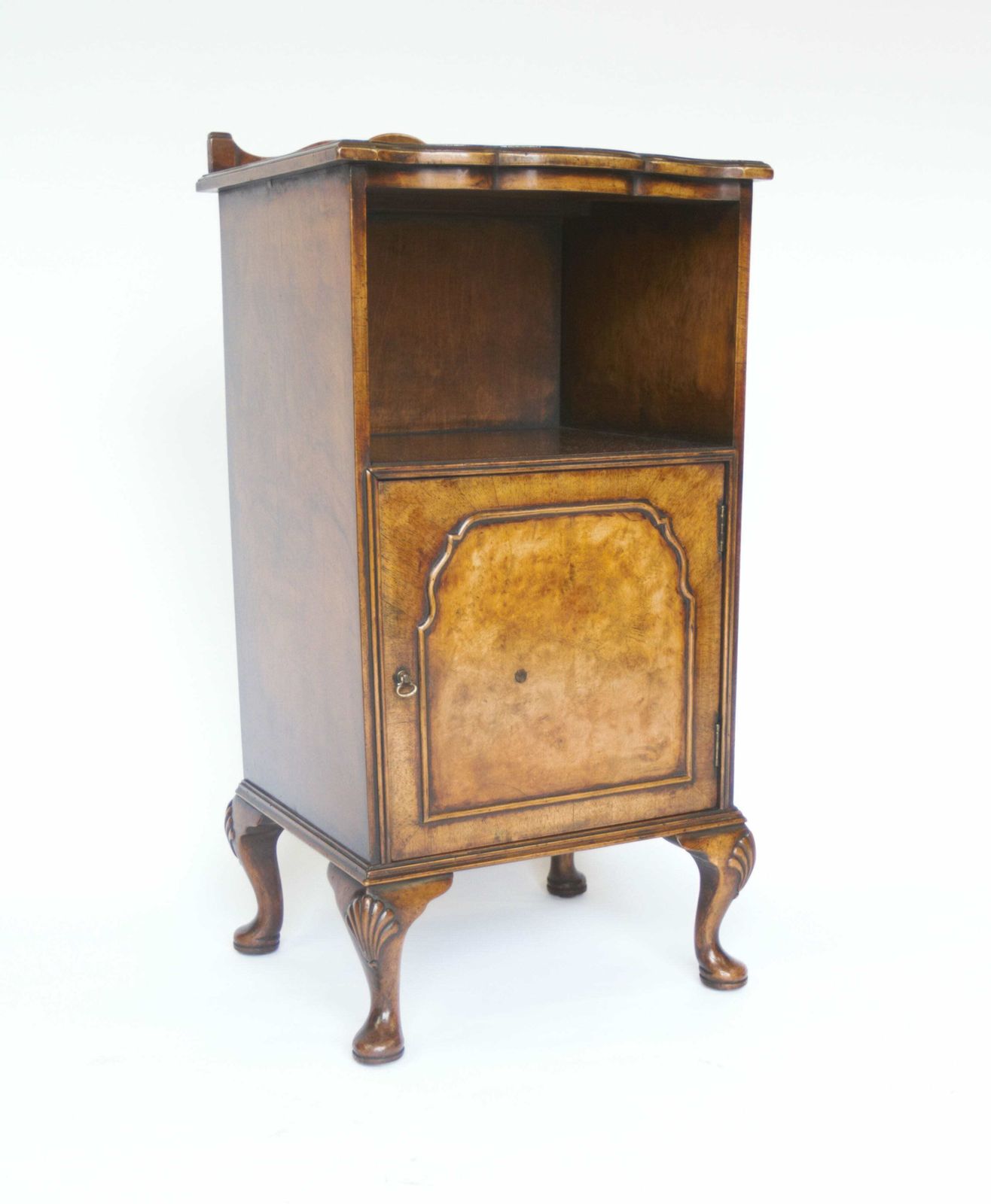 Walnut Queen Anne Style Bedside Table