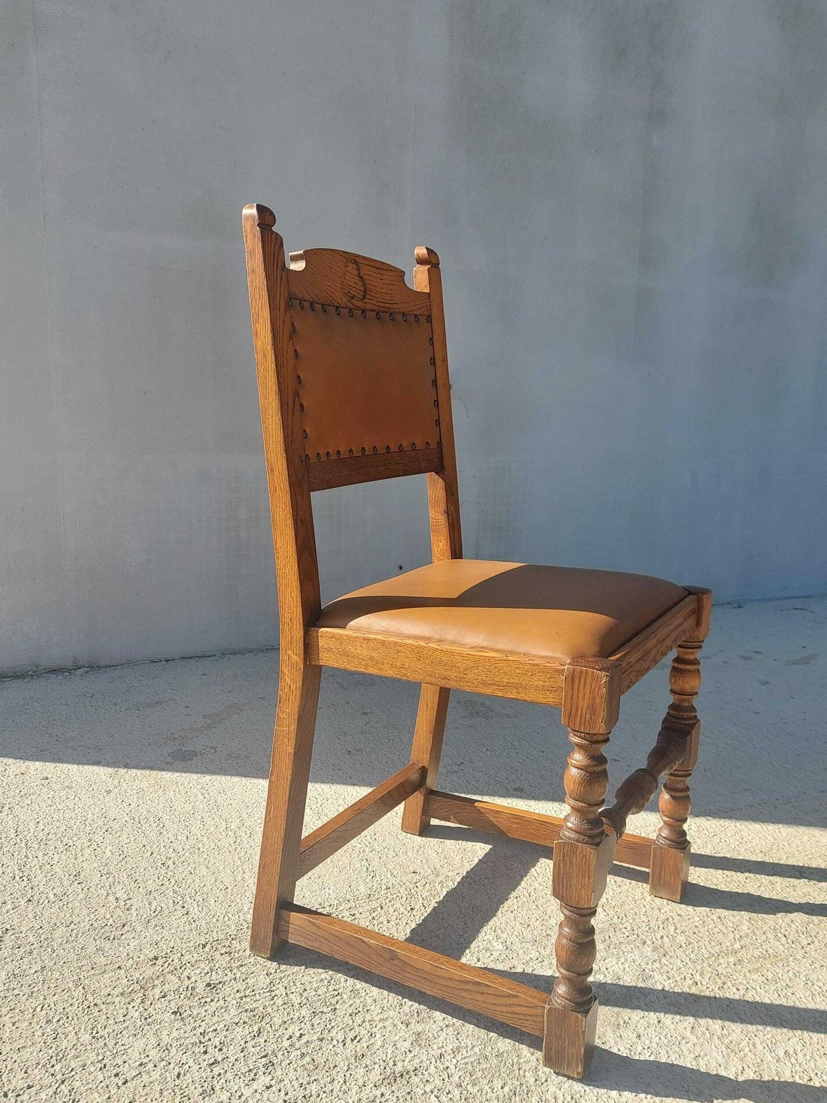 Vintage Dining Chair / Rustic Dining Chair/ Vintage Cottage Chair/ Massive And Leather Chair/ Retro Chair/ Mcm Chair/ Rustic Design/70's photo buy