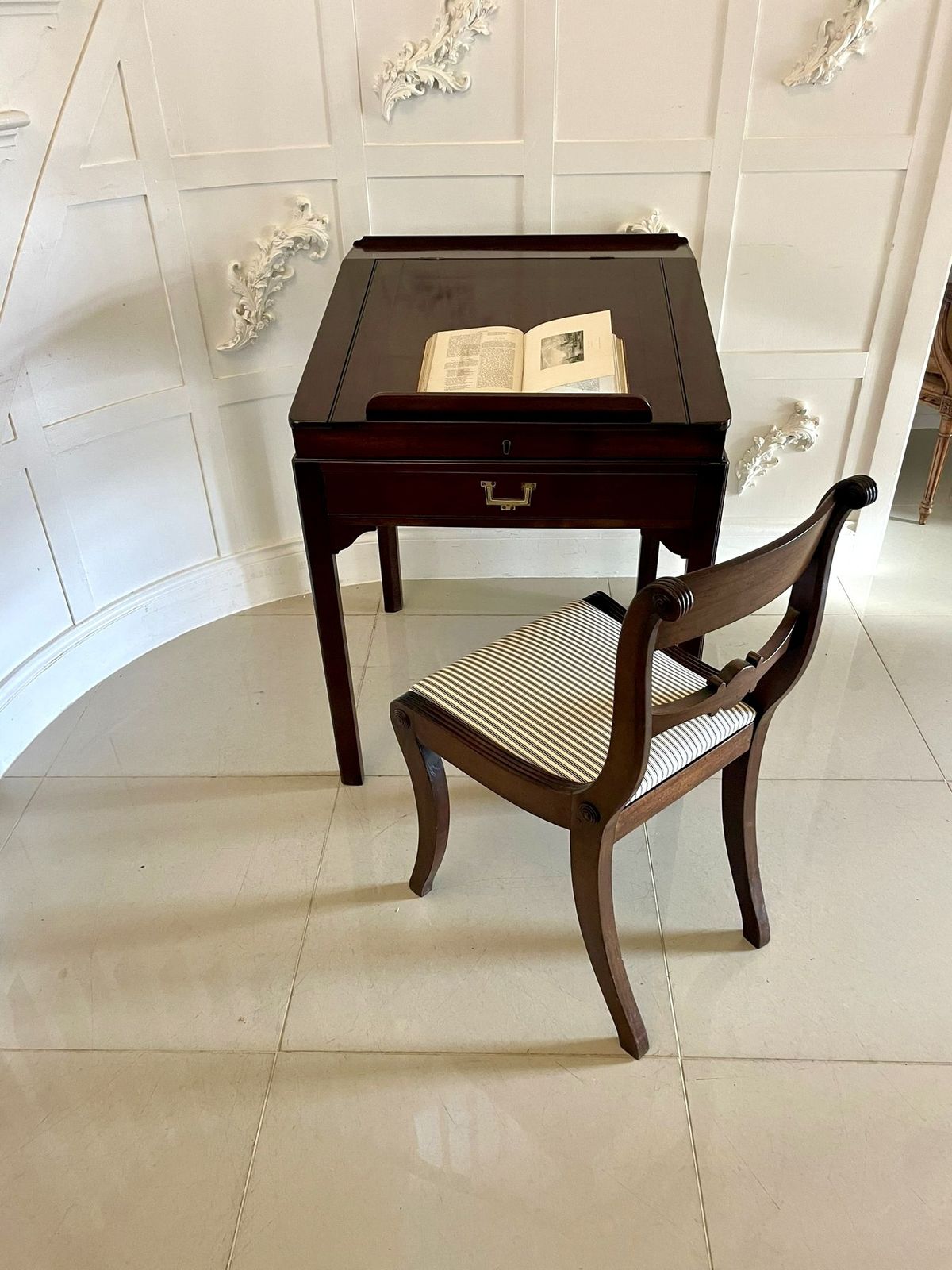 Unusual Antique 19th Century Quality Mahogany Writing Desk photo Furniture
