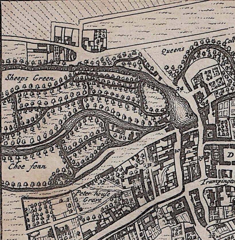 Pieter Van Der Aa, Map Of Cambridge, Engraving Pieter Van Der Aa After David Loggan 1727 photo furniture