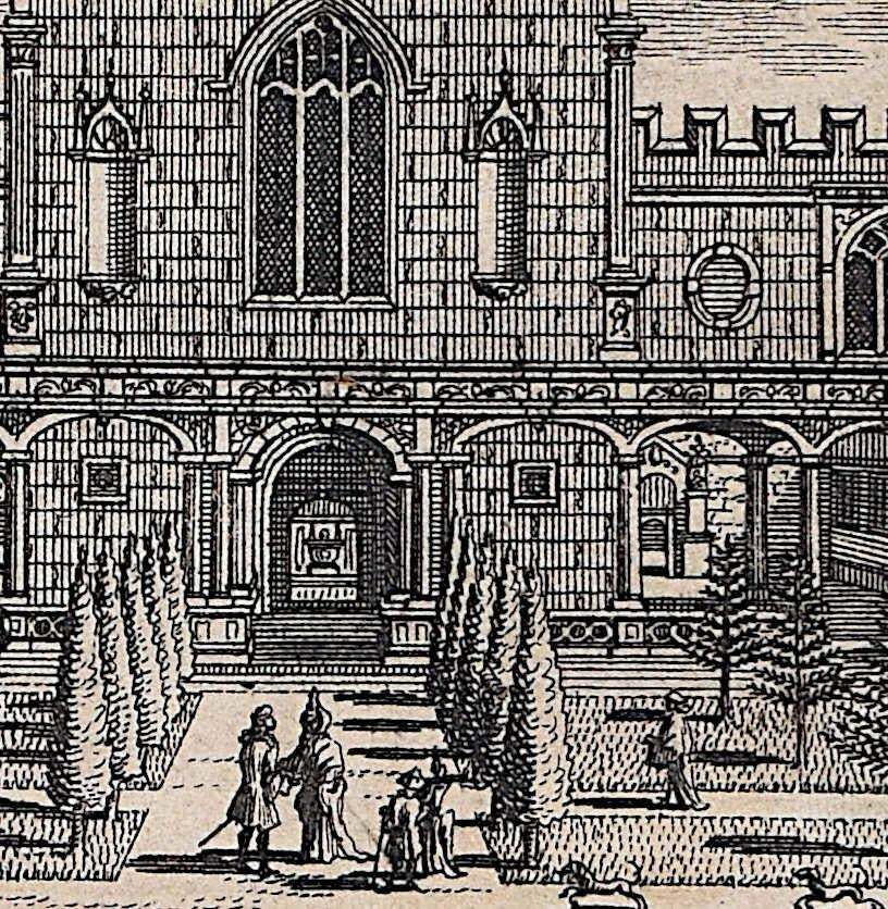 Pieter Van Der Aa, Peterhouse College, Cambridge Engraving Pieter Van Der Aa After David Loggan 1727 photo Art
