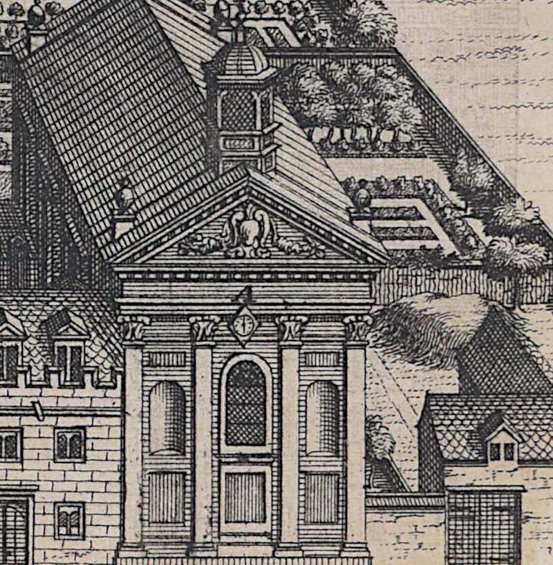 Pieter Van Der Aa, Pembroke College, Cambridge Engraving Pieter Van Der Aa After David Loggan1727 photo furniture