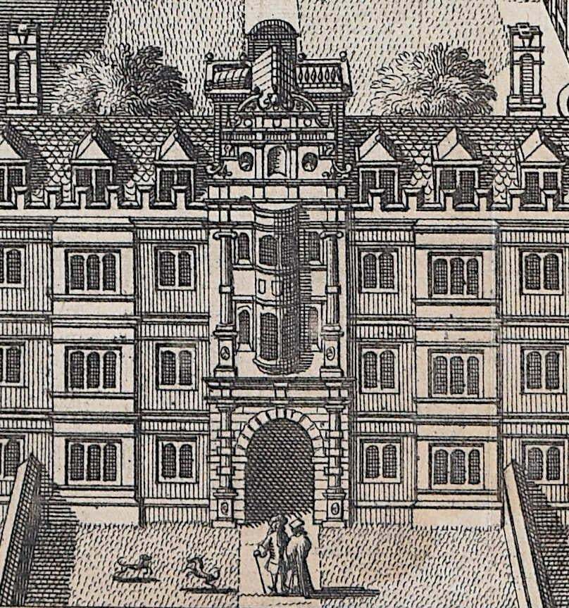 Pieter Van Der Aa, Clare College, Cambridge Engraving Pieter Van Der Aa After David Loggan 1727 photo furniture