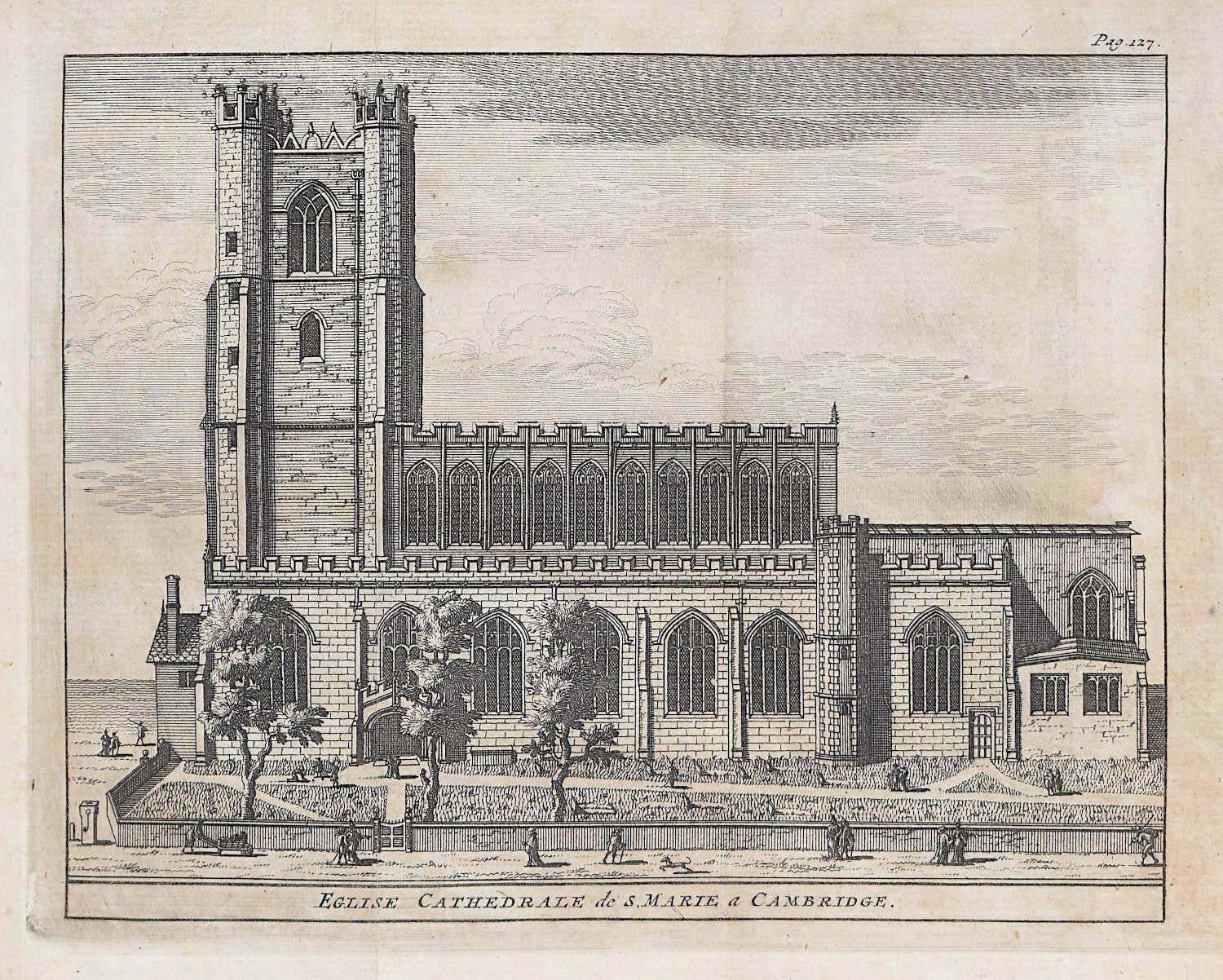 Pieter Van Der Aa, Great St Mary's, Cambridge Engraving Pieter Van Der Aa After David Loggan 1727