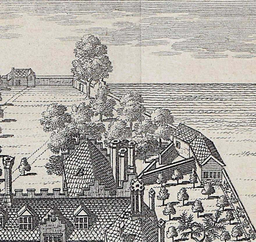 Pieter Van Der Aa, Trinity College, Cambridge Engraving Pieter Van Der Aa After David Loggan, 1727, I photo Art