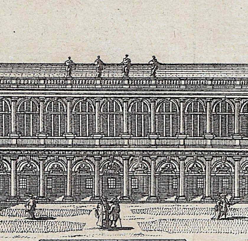 Pieter Van Der Aa, Trinity College, Cambridge Engraving Pieter Van Der Aa After David Loggan, 1727, II photo furniture