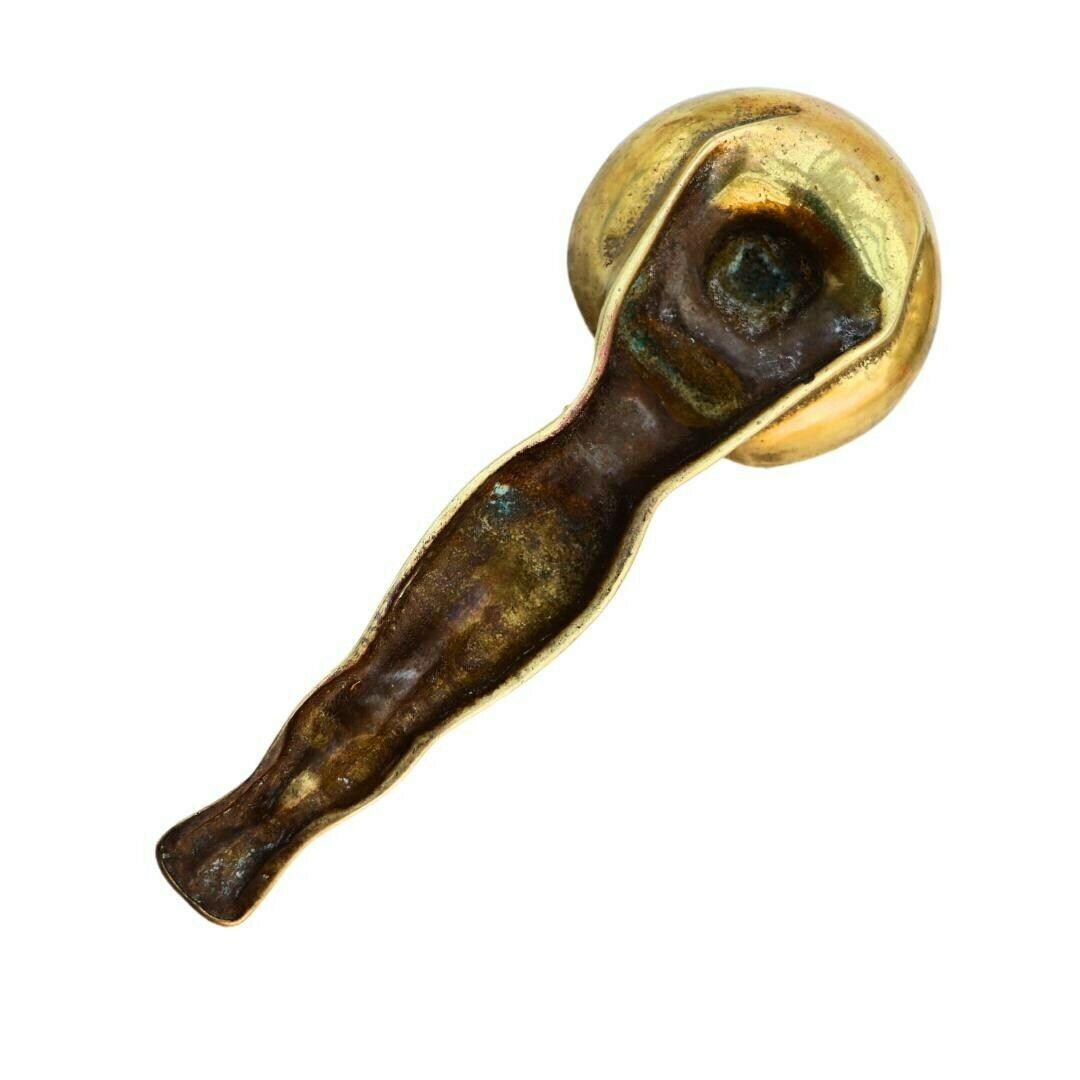 Mid Century Brass Sunbathing Lady Ashtray, 1950's Sunbathing Lady With Sombrero Ashtray Rare Item photo buy