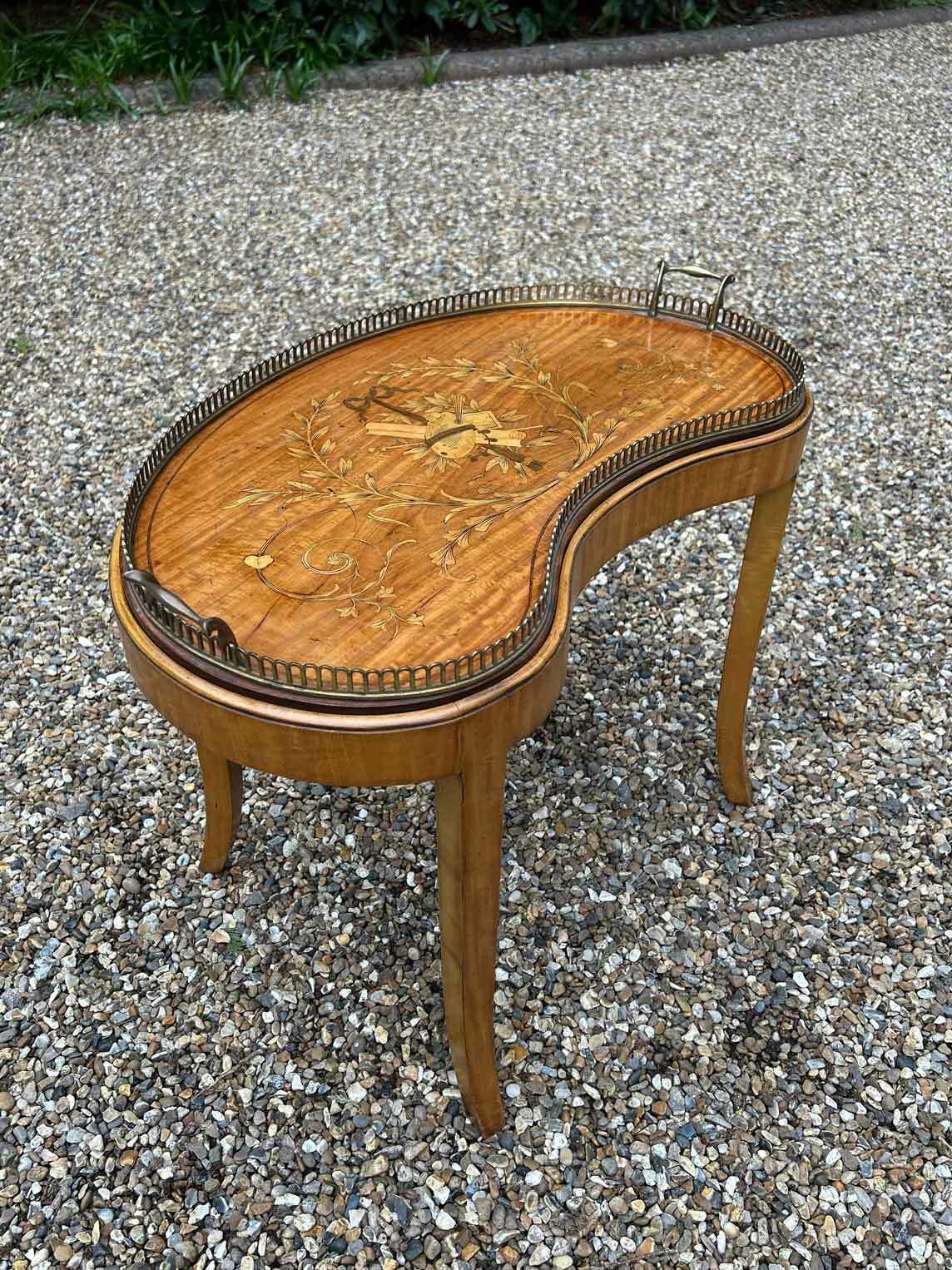 19th Century Inlaid Satinwood Tray On Stand photo for sale