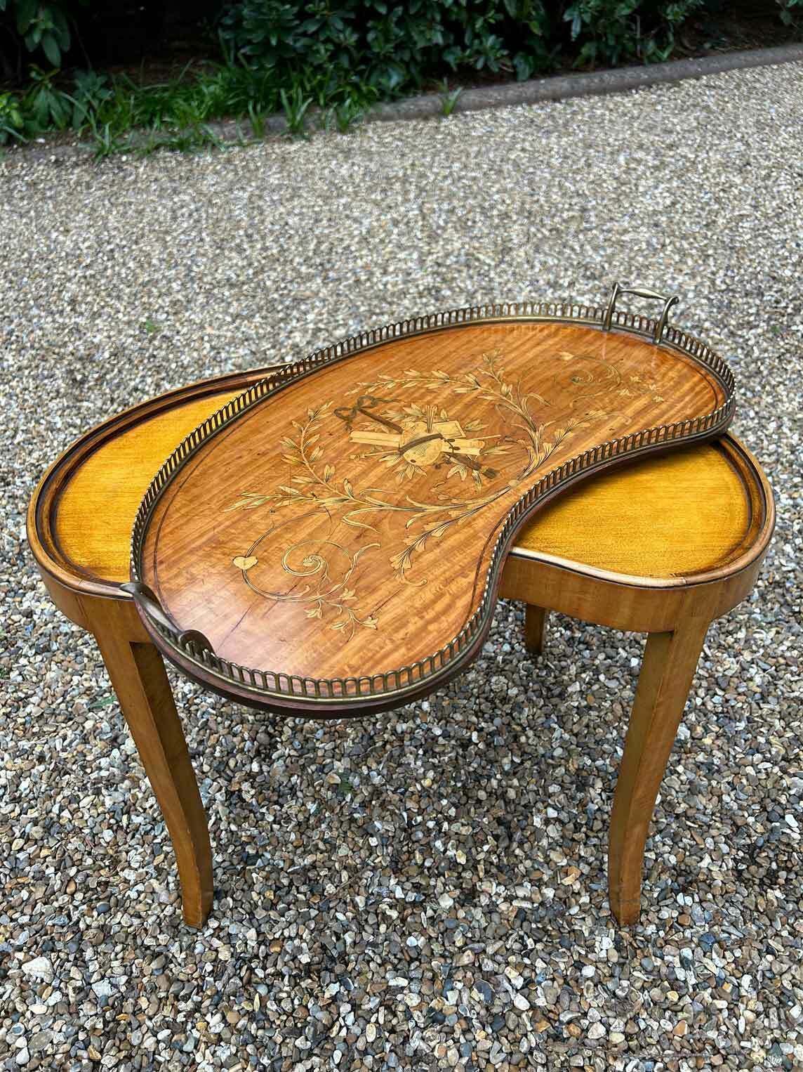 19th Century Inlaid Satinwood Tray On Stand photo buy