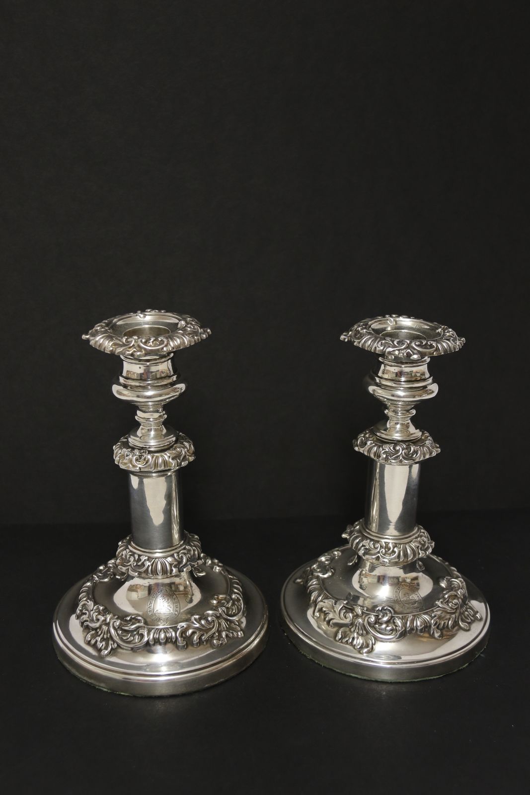 A Rare Pair Of English George III Silver Telescopic Candlesticks, Sheffield 1816. photo buy