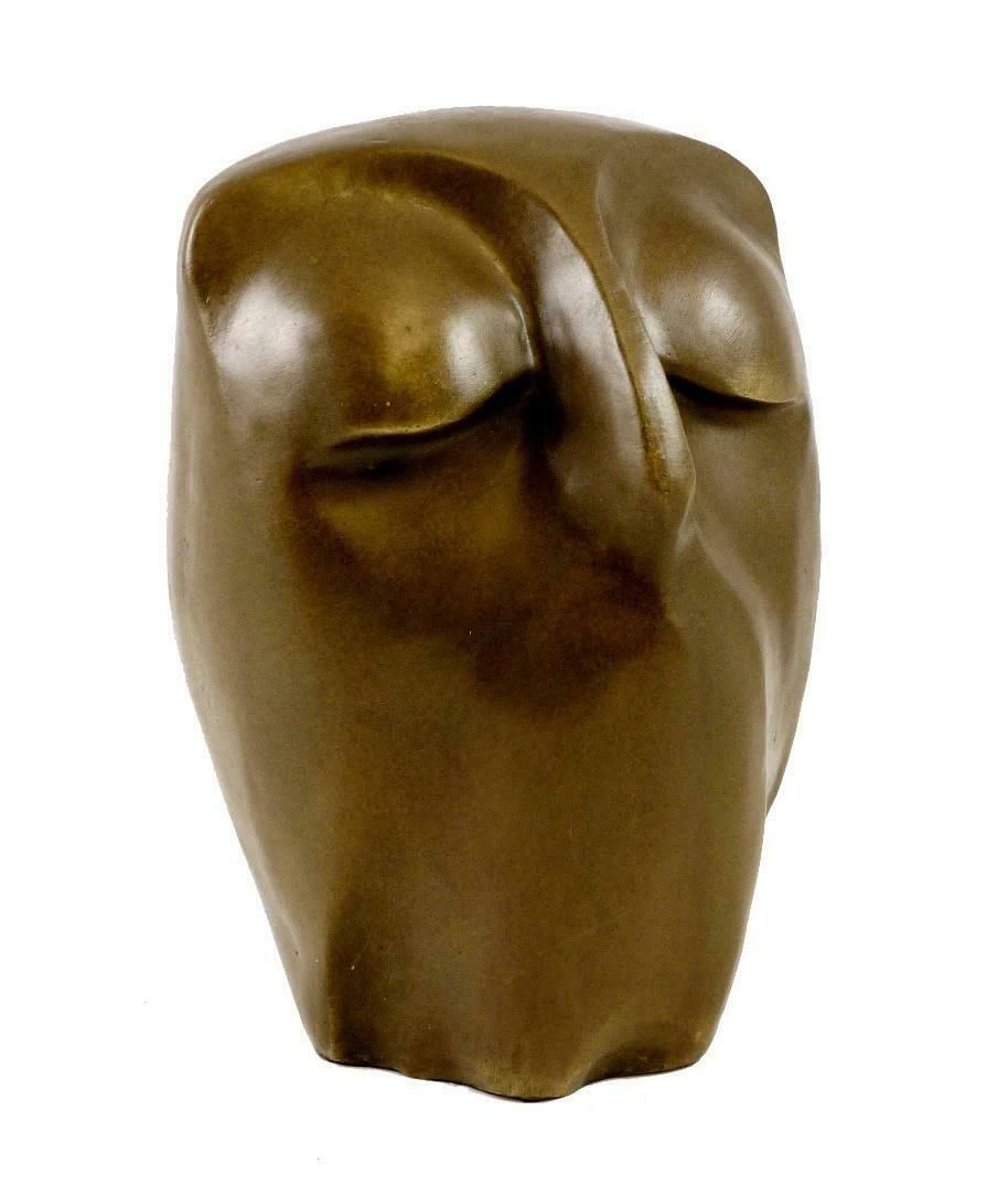 Sculpture Of An Owl In Patinated Bronze, Contemporary Art, 21st Century. photo Art