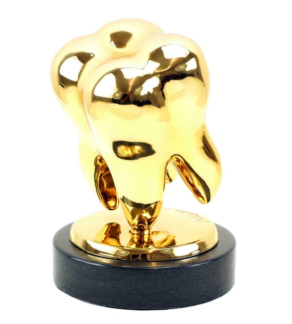 Sculpture Golden Tooth In Gilded Bronze, Contemporary Art, 21st Century. photo furniture