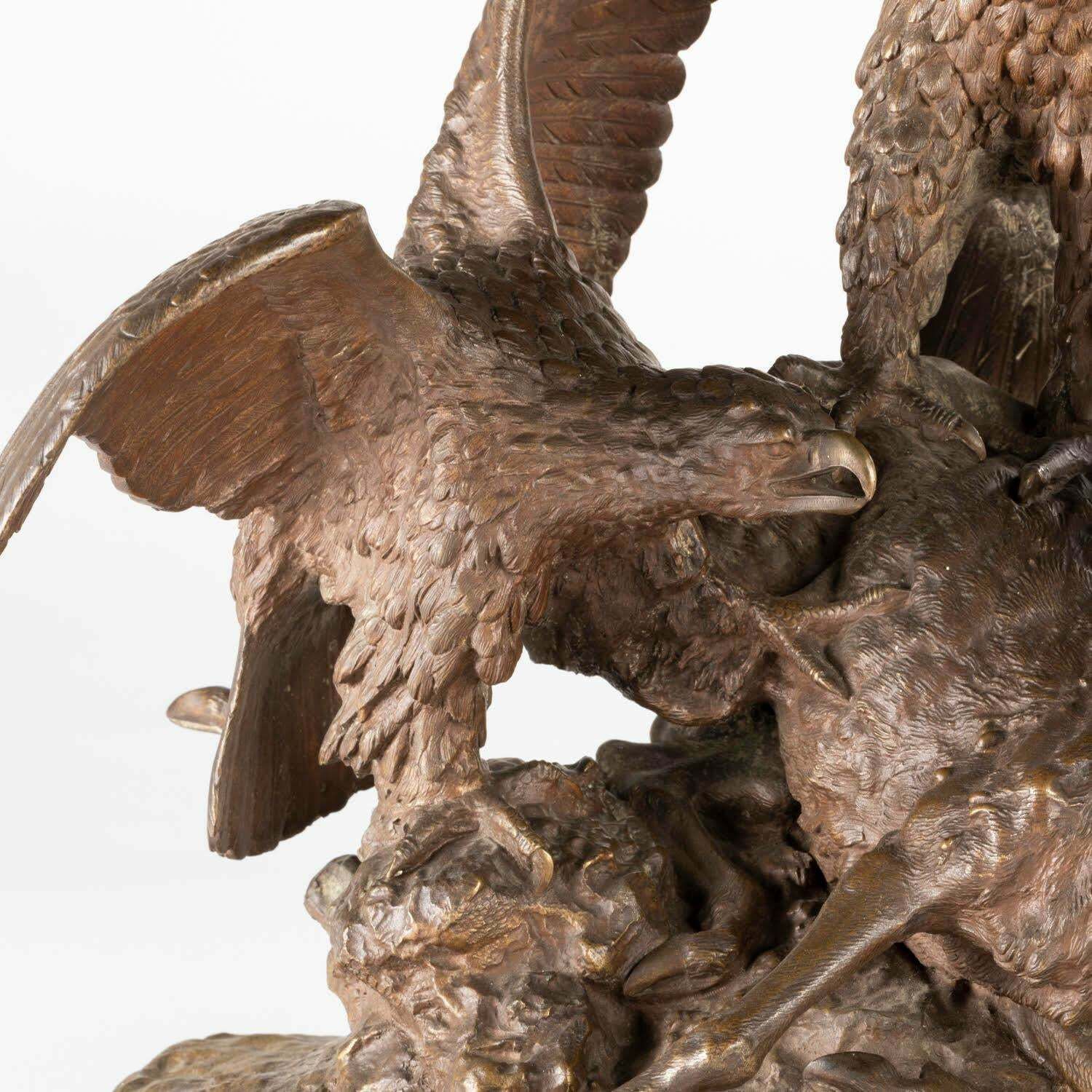 Sculpture In Patinated Bronze By Christophe Fratin, Napoleon III Period. photo vintage