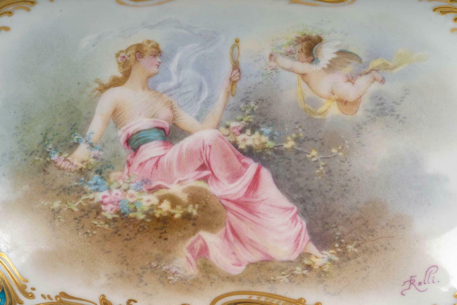 A Sèvres Porcelain Box, Gilt Brass Mounting, 19th Century, Napoleon III Period. photo 3386.0