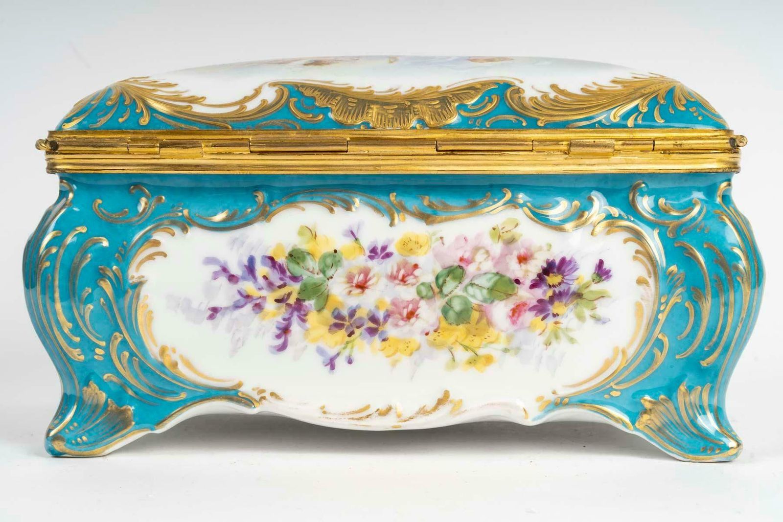 photo furniture A Sèvres Porcelain Box, Gilt Brass Mounting, 19th Century, Napoleon III Period.