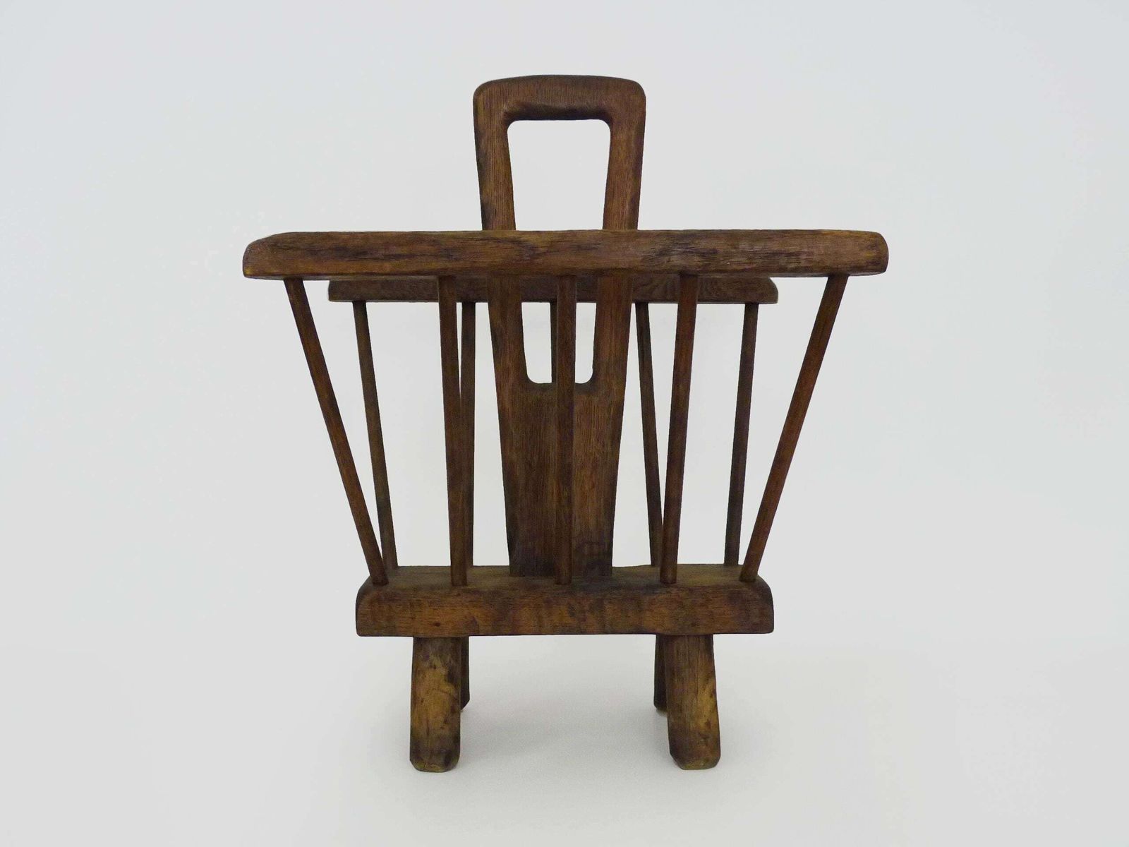 Brutalist Wooden Magazine Rack From The 1950s photo furniture